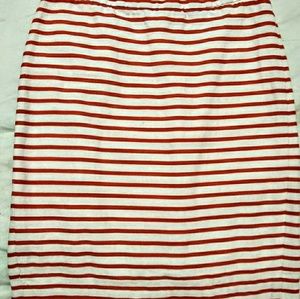 J. Crew Size 0 red and cream pencil skirt